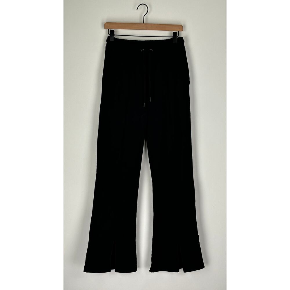 AsYou Exposed Seam Flare Split Hem Sweatpants Womens Size 4 New Cotton Black